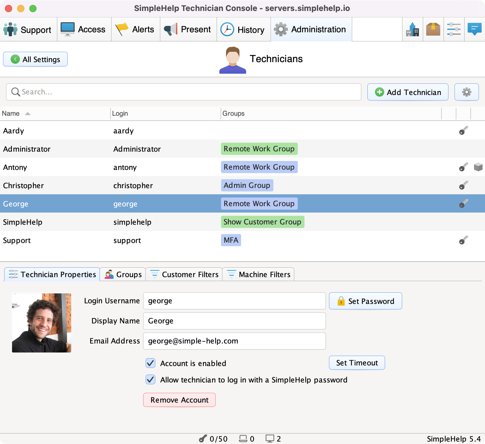 Technicians Screenshot