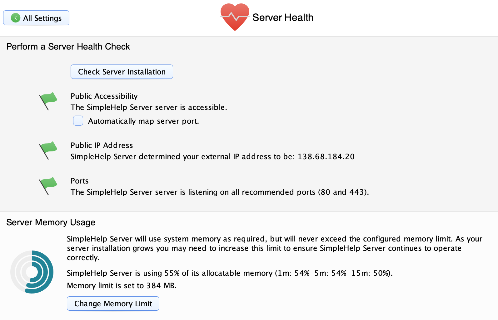 Status Test Screenshot