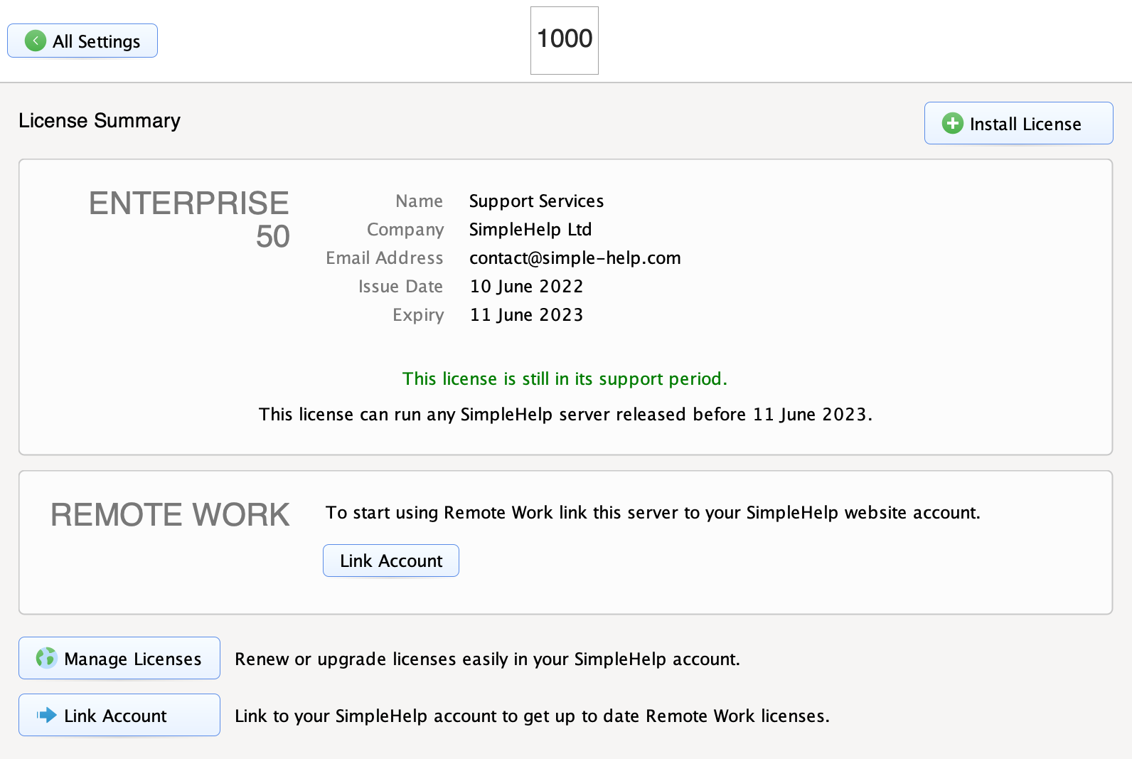 License Screenshot