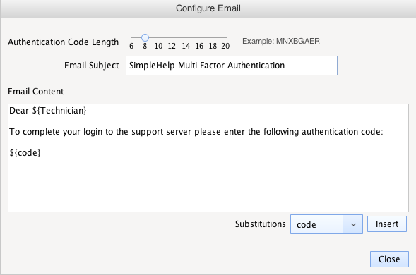 Email MFA Screenshot