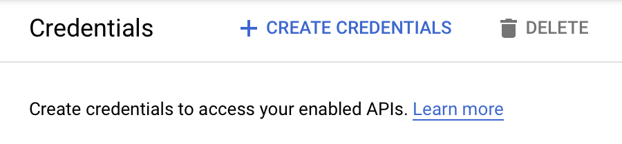 Google Create Credentials Screenshot