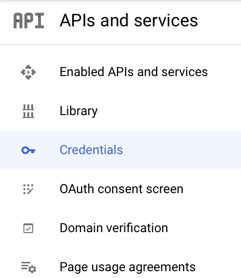 Google Credentials Screenshot