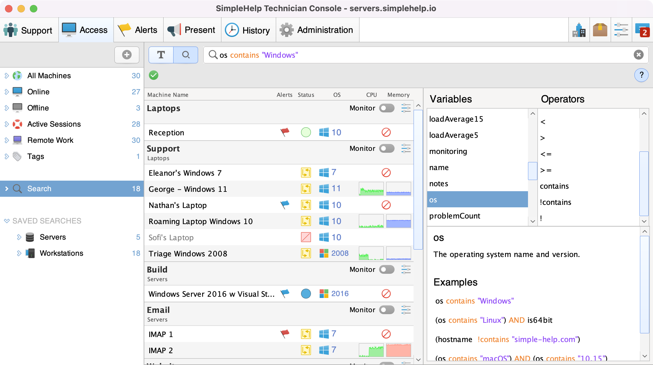 Search Field Help Screenshot