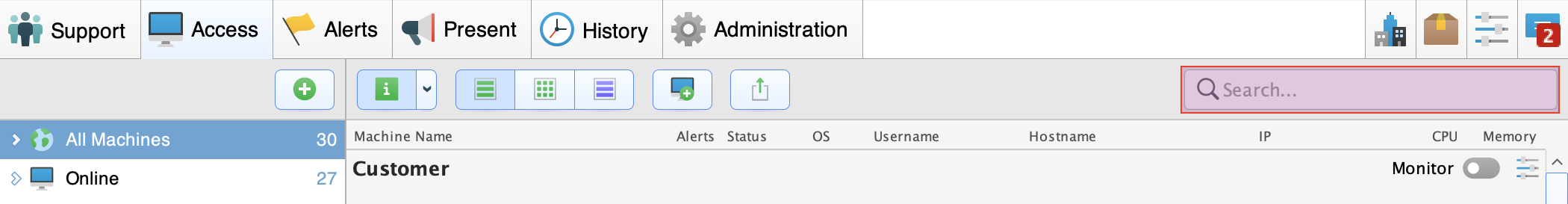 Search Field Screenshot