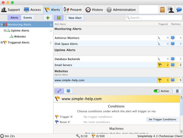 Overview Alert Screenshot