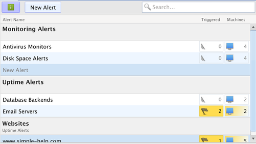 All Alerts Screenshot