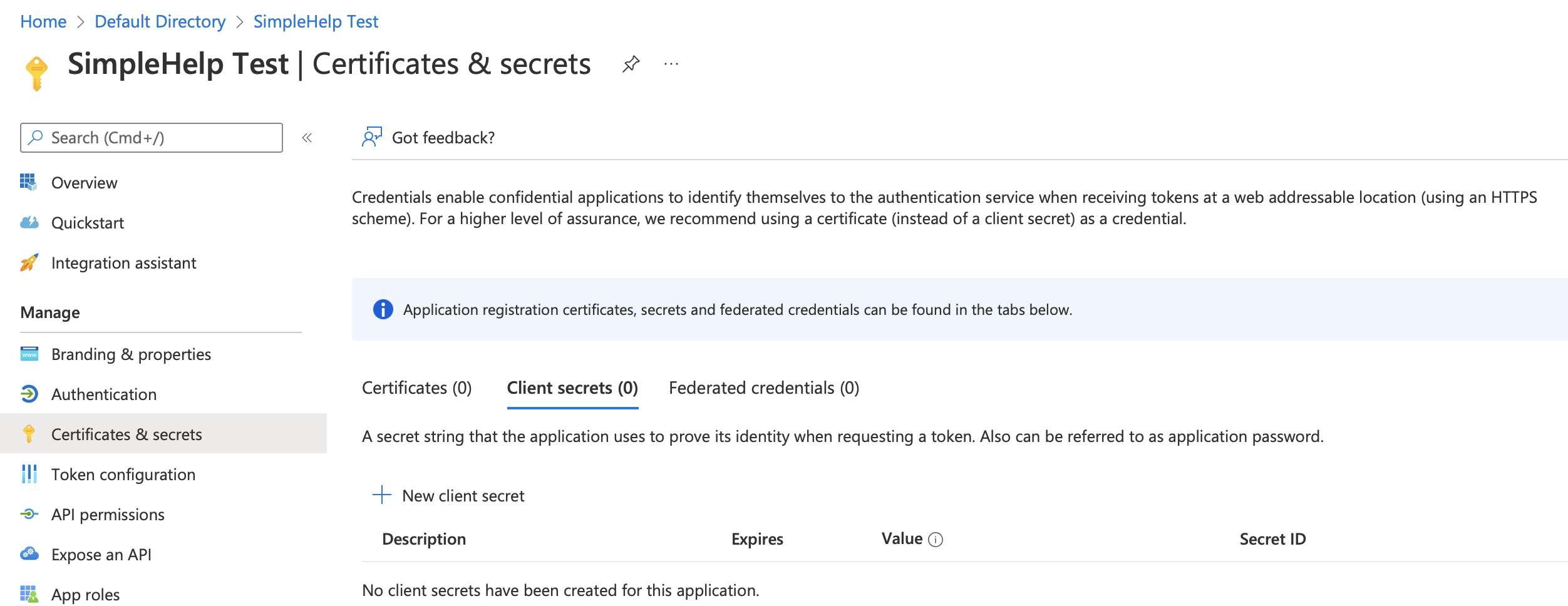Microsoft Certificates Screenshot