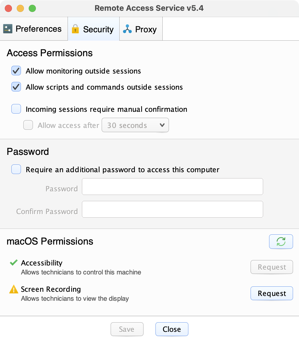 Security Screenshot