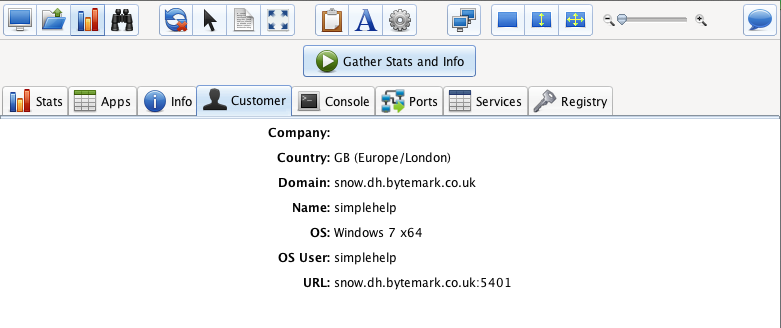 Customer Tab Screenshot