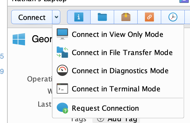 Drop Down Connect Menu