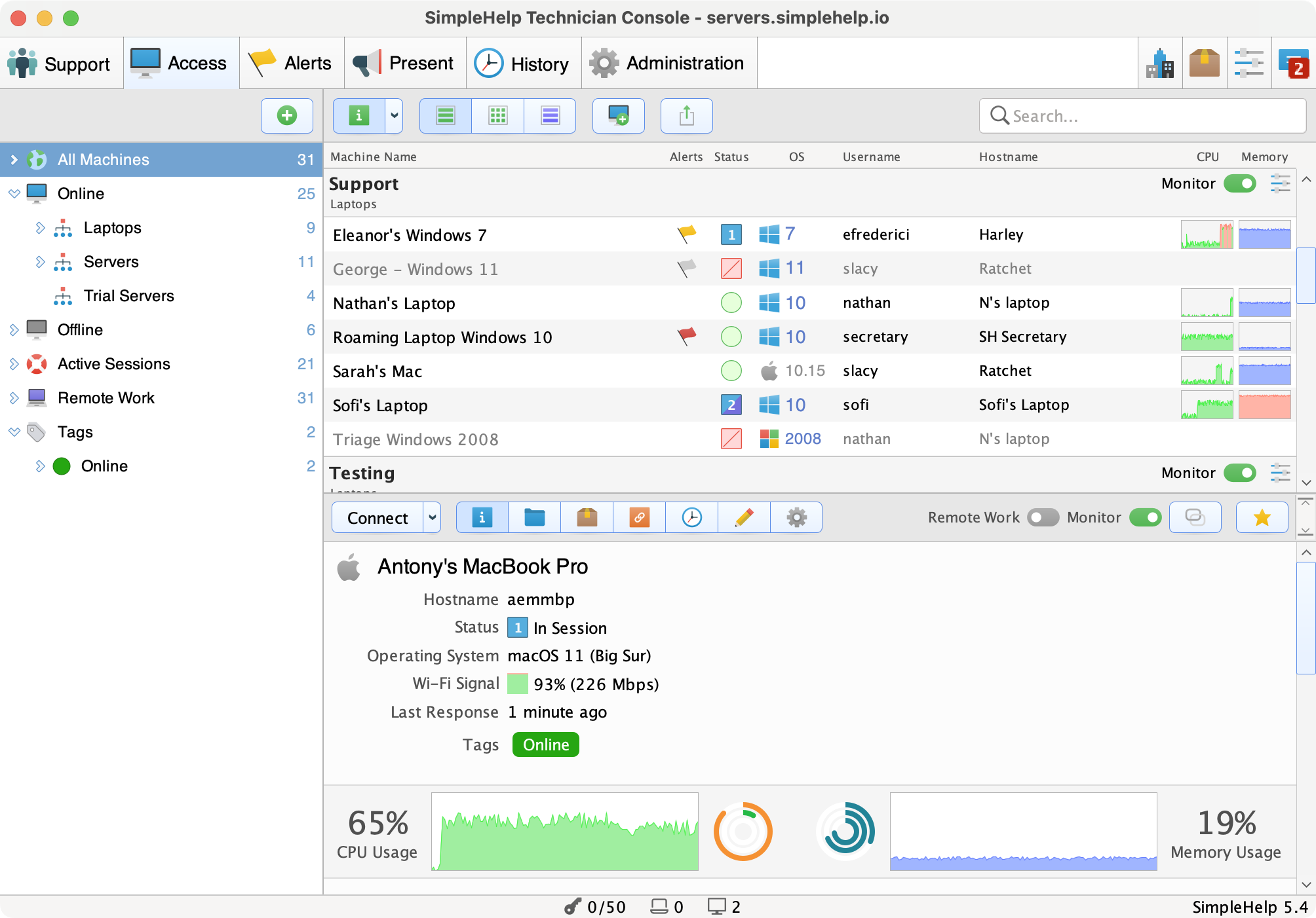 Remote Access Screenshot
