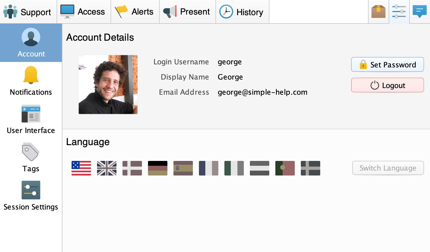 Tech Preferences Screenshot