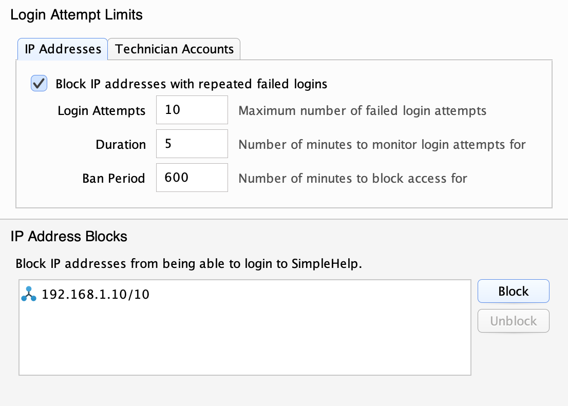 Failed Logins Screenshot