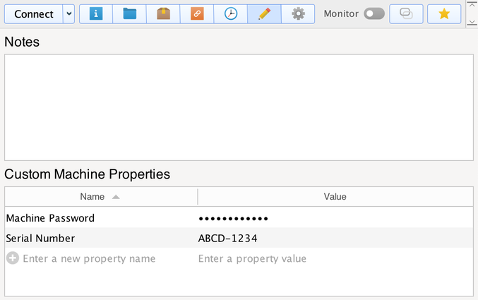 Machine Properties Screenshot