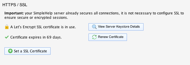 HTTPS / SSL Screenshot
