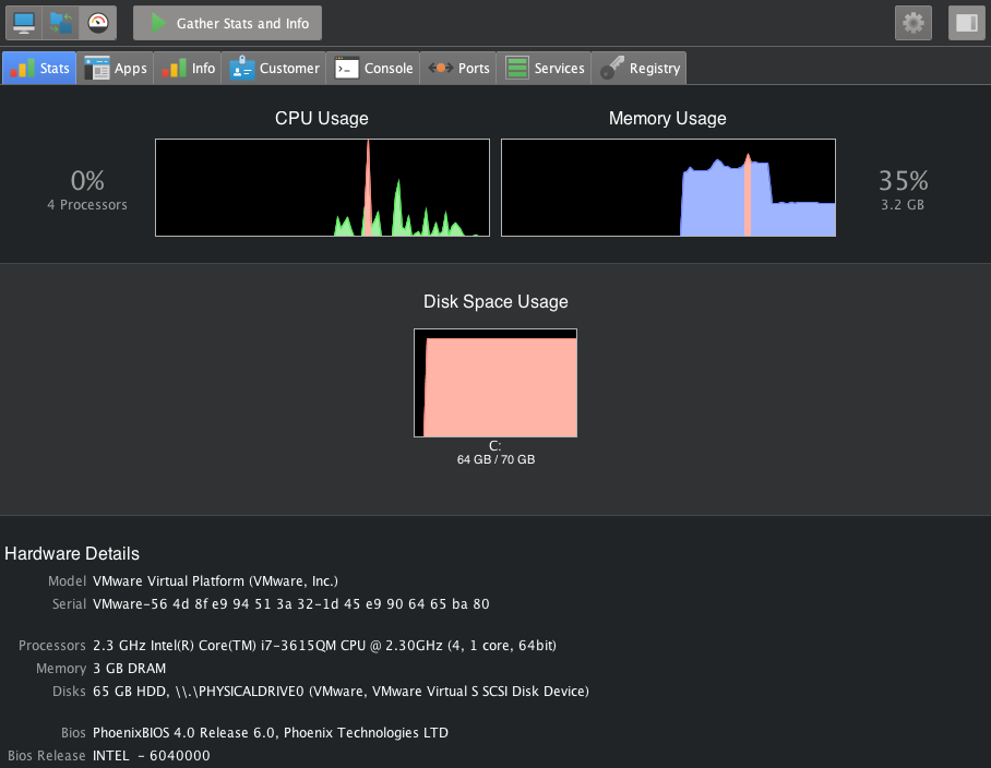Diagnostics Screenshot