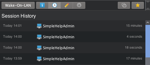 Session History Screenshot