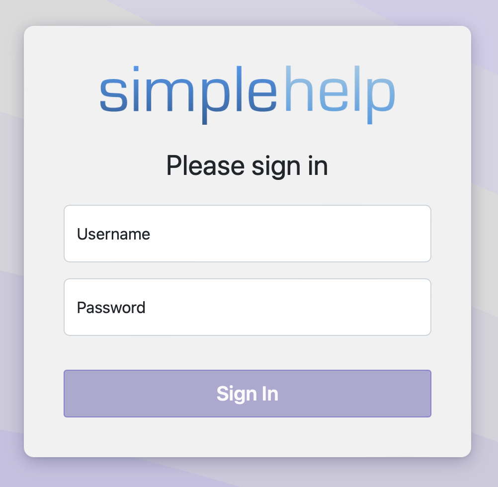 Web Tech Login Screenshot